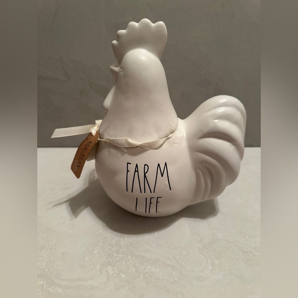 Rae Dunn FARM LIFE Rooster Figure Cannister Cookie Jar Rustic Kitchen Decor NEW